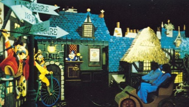Mr. Toad's Wild Ride village and court scene