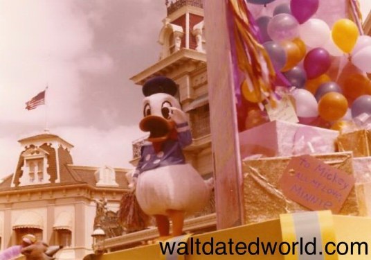 Donald in Mickey Birthday parade