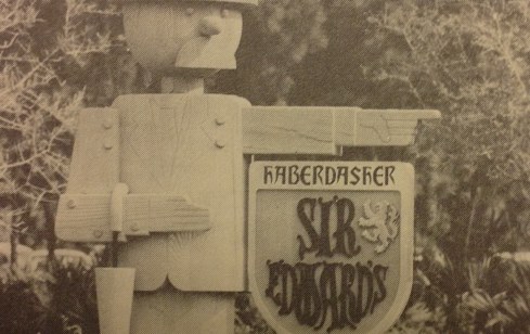 Sir Edward Haberdasher sign at Walt Disney World Shopping Village