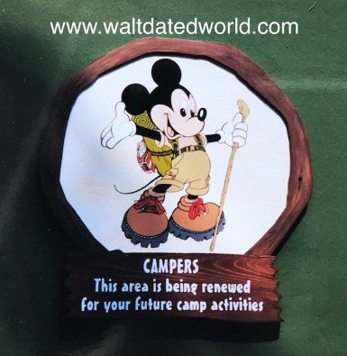 Disney Animal Kingdom Camp Minnie-Mickey refurbishment sign