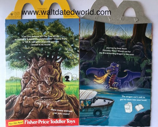 Disney Animal Kingdom Happy Meal box with Discovery boat dragon