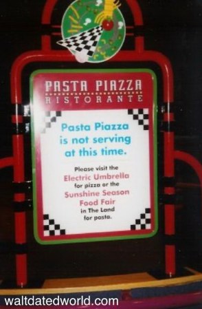Pasta Piazza restaurant Epcot