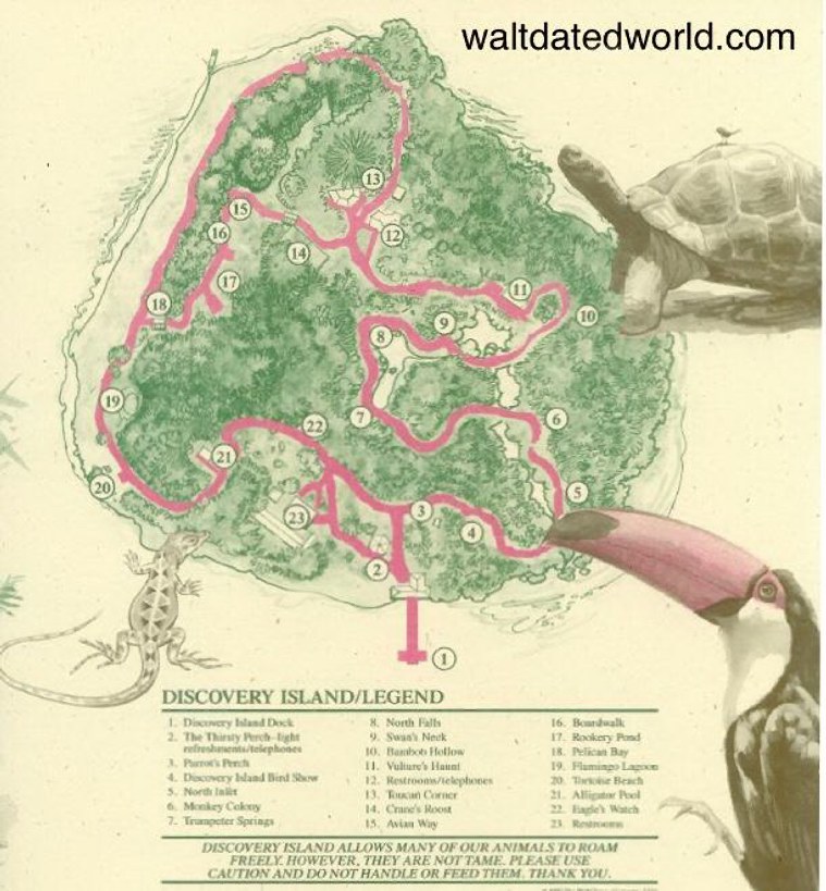 Walt Disney World Discovery Island map