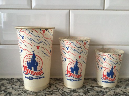 Walt Disney World 15th Anniversary paper cups